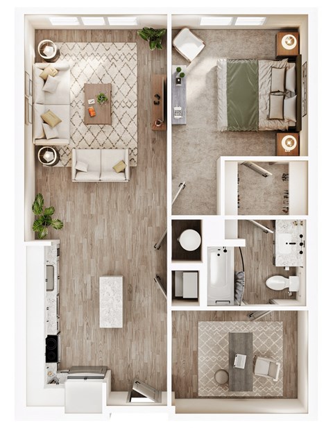 a 1 bedroom floor plan  the residences at